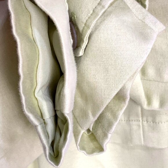 J. Jill Button Trench Jacket Linen Blend Long Sleeve Button Front PS Lime Green - Picture 8 of 12